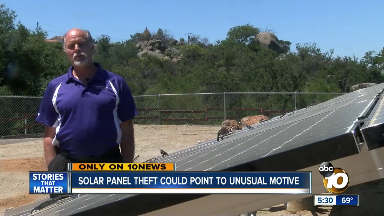Solar panel theft could point to unusual motive