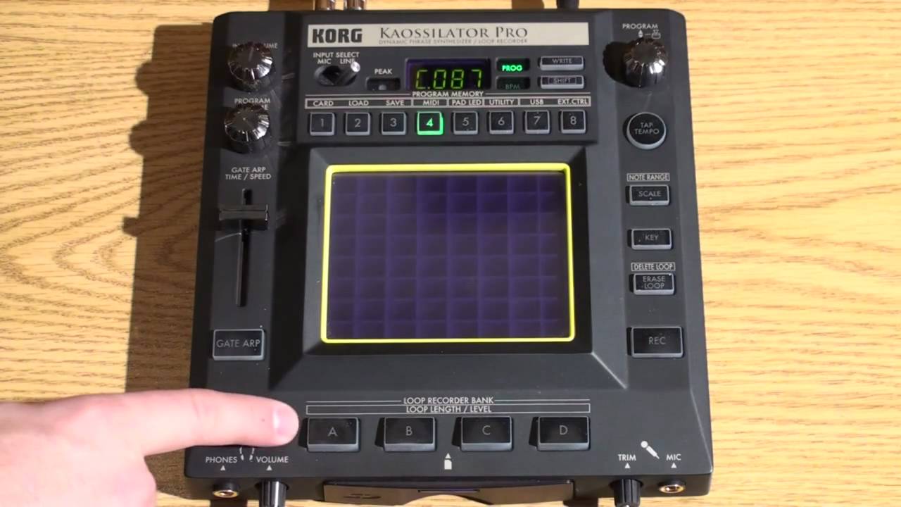 KAOSSILATOR PRO — Экскурсия, Запись лупов — В студии с Korg