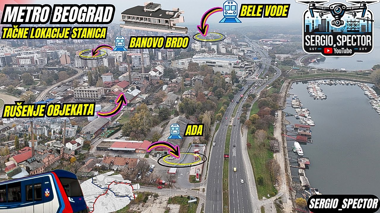 Beograd Metro stanice Bele Vode, Požeška, Trgovačka, Banovo Brdo i Ada, TBM mašine krtice #beograd