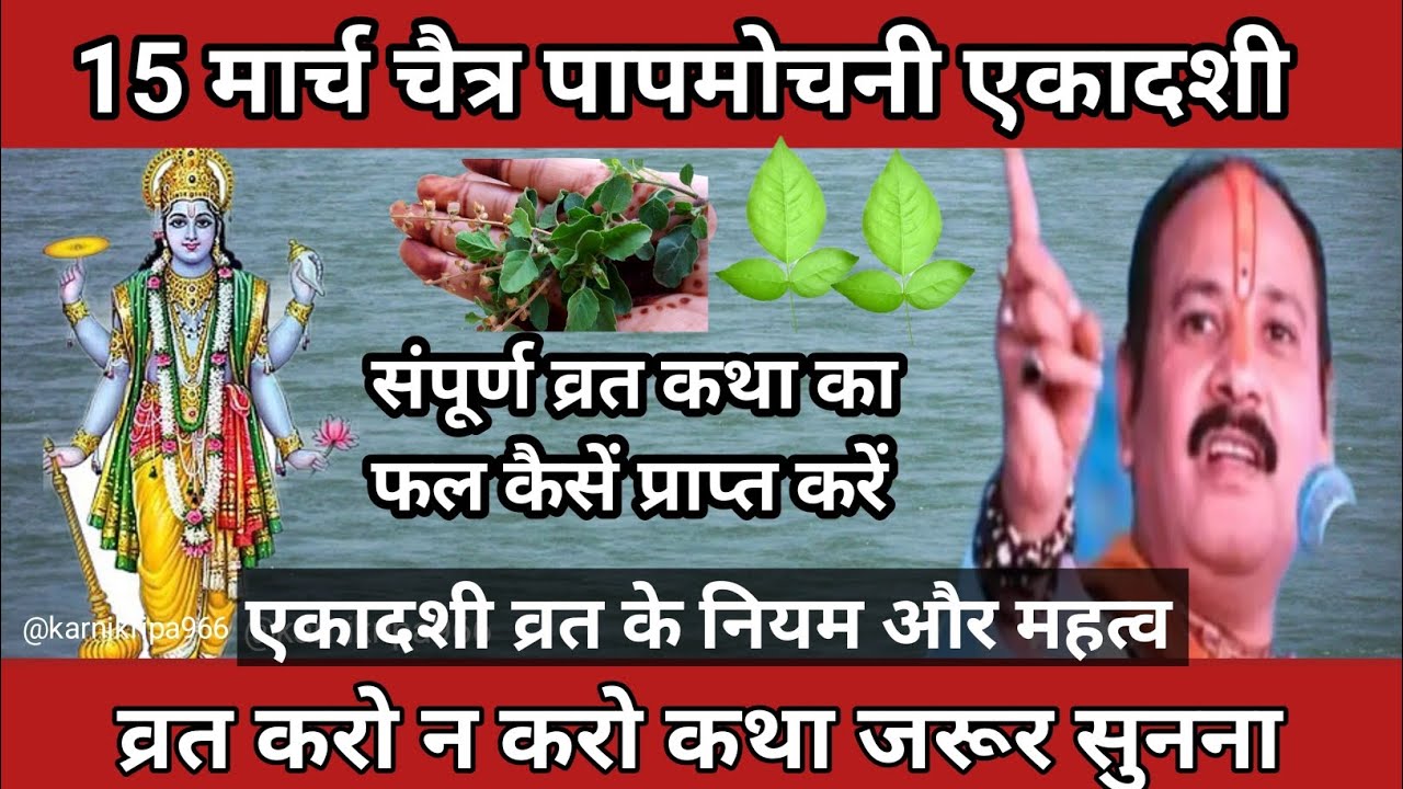 15 मार्च चैत्र पापमोचिनी एकादशी | एकादशी का महत्व और उपाय #papmochiniekadashi #chaitraekadashi 
