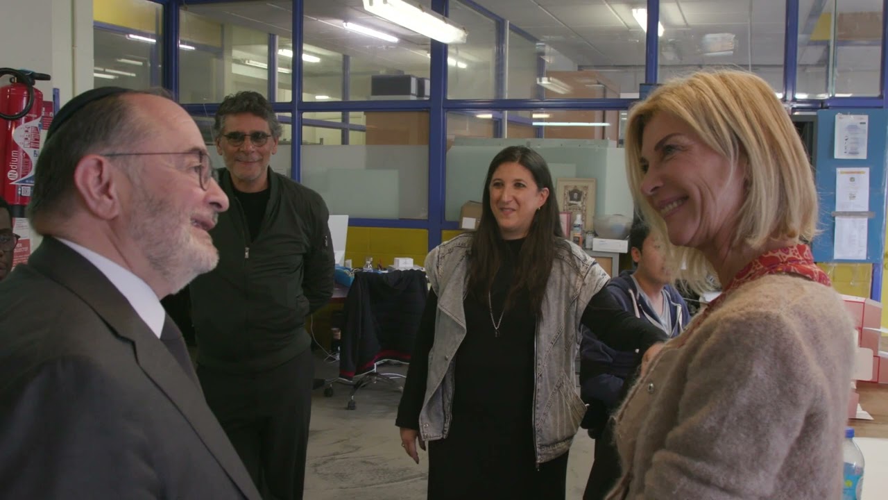 Michel Laroque et Pascal Elbé à l'ESAT - Tsédaka 2023