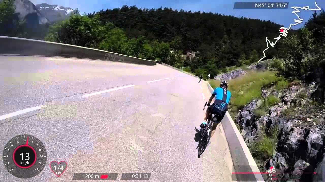 Alpe d'Huez op fietsen met Go-Pro