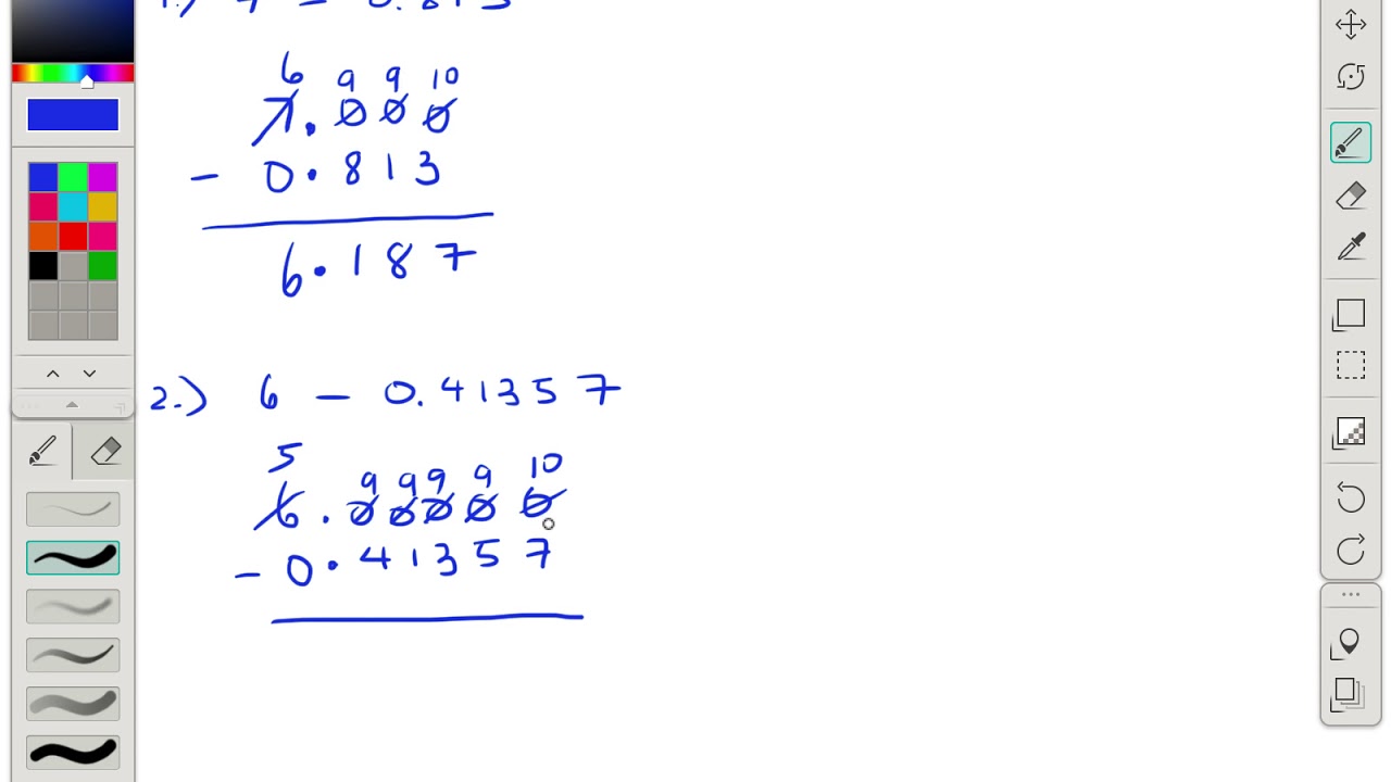 How to Subtract Decimals from Whole Numbers