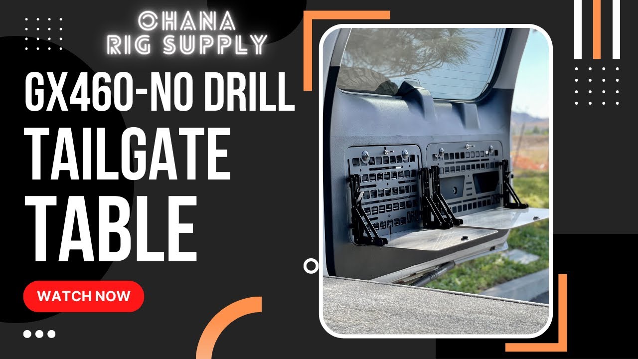 GX460 NEW TAILGATE DUAL DROP DOWN TABLE (NO DRILLING) Prado150 Lexus