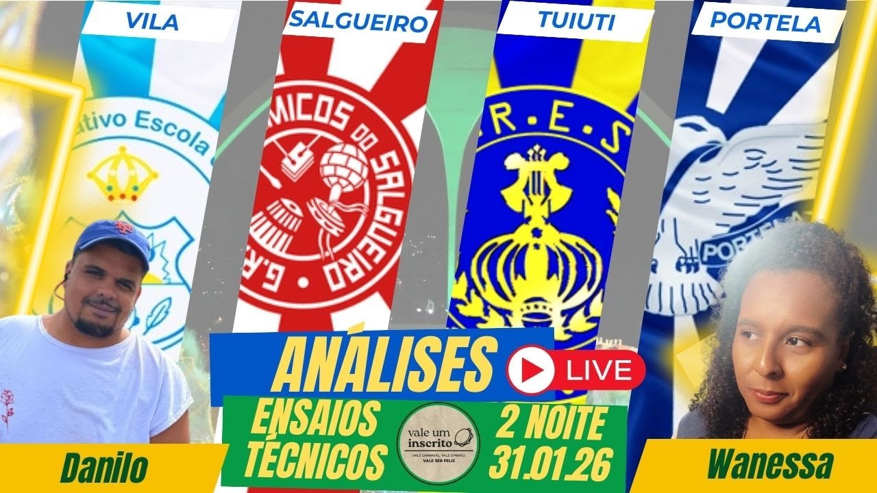 Vale Análise Pós Ensaio Técnico 2º Noite 31.01.26 - Vila Isabel, Salgueiro, Tuiuti e Portela