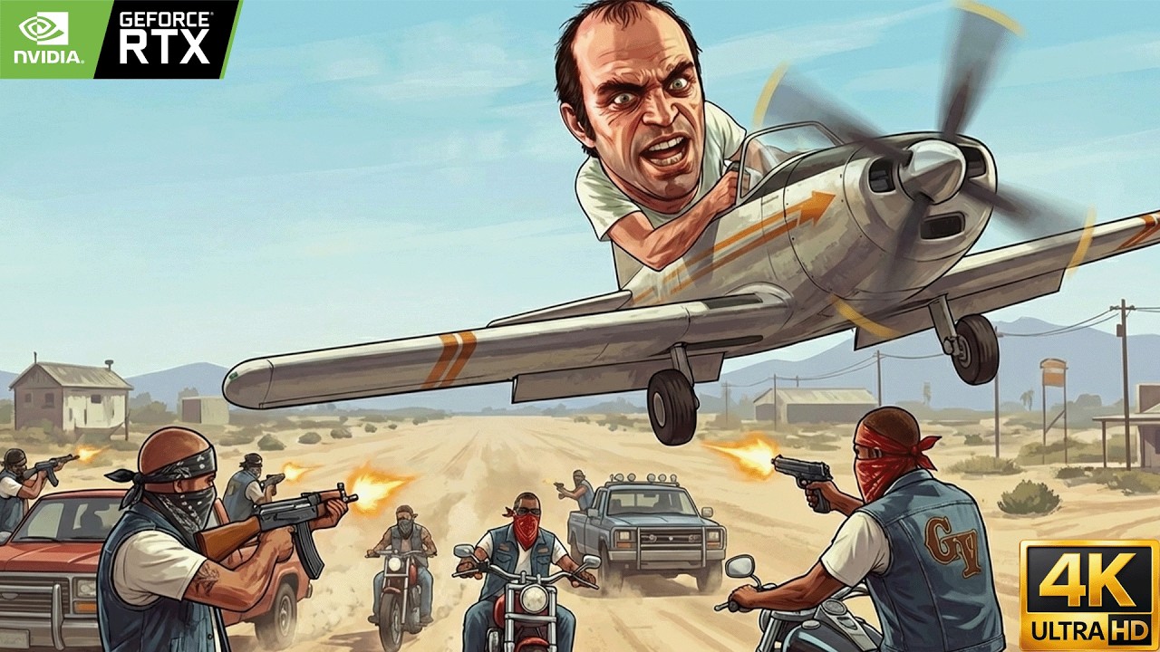 Plane Hijack from Gang | GTA V Enhanced 4k [60 FPS] Ray Tracking
