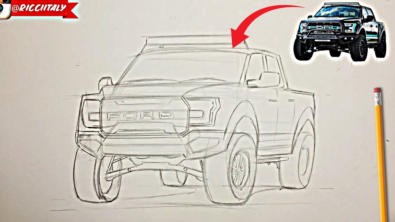 Como Dibujar un auto - como dibujar autos  / Ford raptor 150