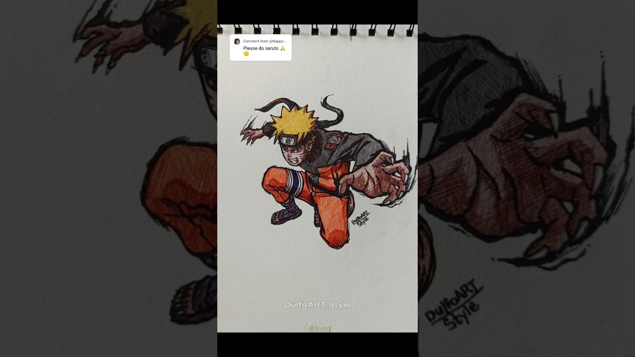 Naruto Uzumaki, speed drawing #anime #drawing #naruto #narutoshippuden #art #animeart #animedrawing