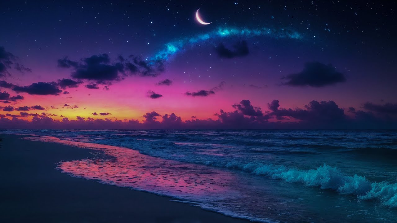 Night Sea Sounds for Deep Sleep | Calm Ocean Waves Ocean Sounds & 528Hz Frequency