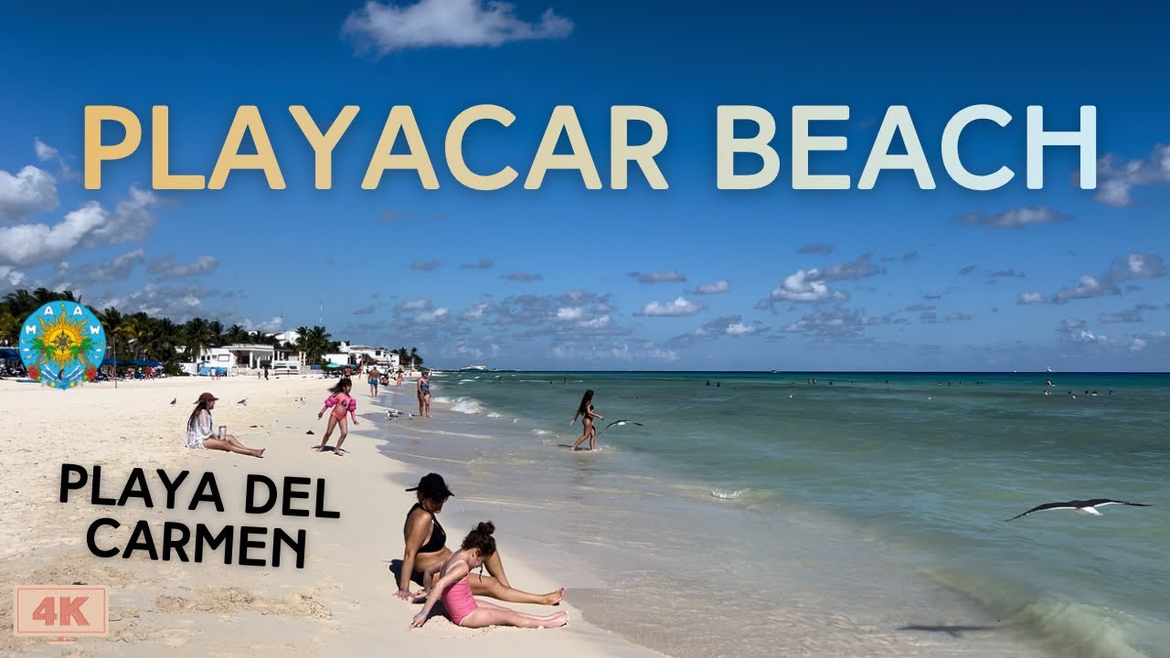 Playing on Playacar Beach in Playa del Carmen, México for a 2025 4k adventure walking tour!