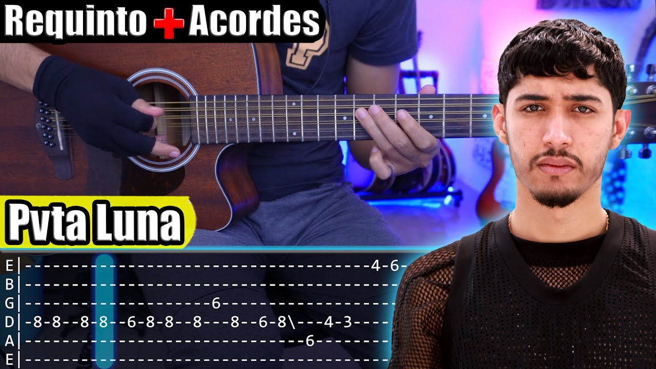 Pvta Luna - Neton Vega - Requinto + Acordes | TABS | Tutorial Guitarra