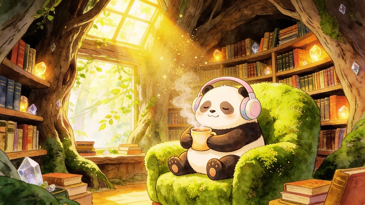 Sunny Forest Lofi — Magical Treehouse Library for Study, Focus & Reading ☀️📖✨