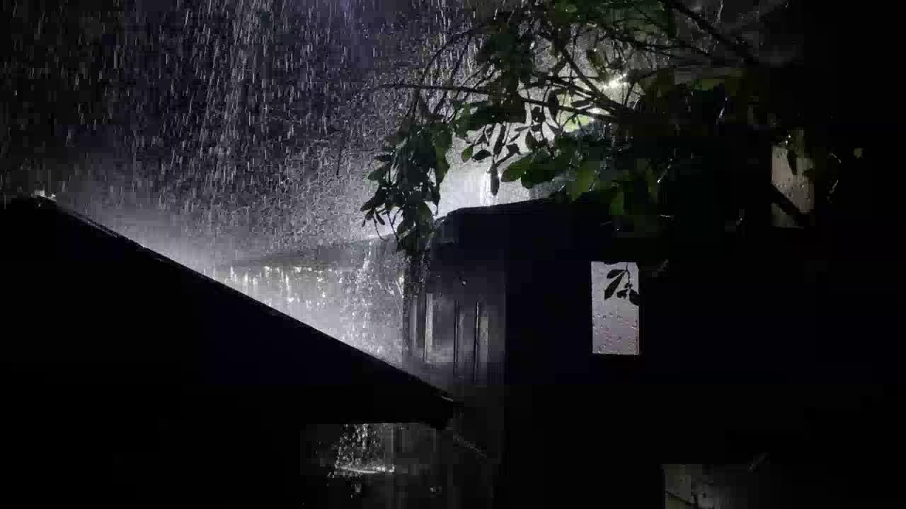 Relaxing Night Rain Sounds 🌙 Tin Roof Ambience