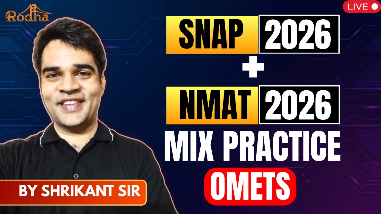 SNAP + NMAT 2026 Weekly Mixed Practice | Live Question Solving | Shrikant Sir Rodha