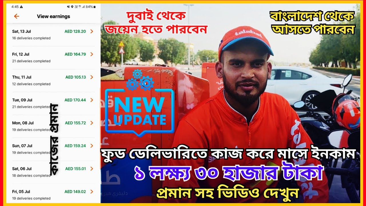 দুবাই ফুড ডেলিভারি বাইক রাইডার জব 2024।Dubai Food Delivery Job 2024 Bike Rider