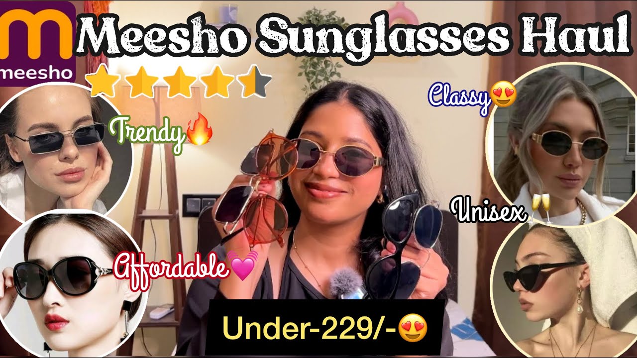 *Meesho* Trendy,classy & affordable Sunglasses Haul😍||Strating Rs.95/-✅ #meesho #meeshohaul #meesho