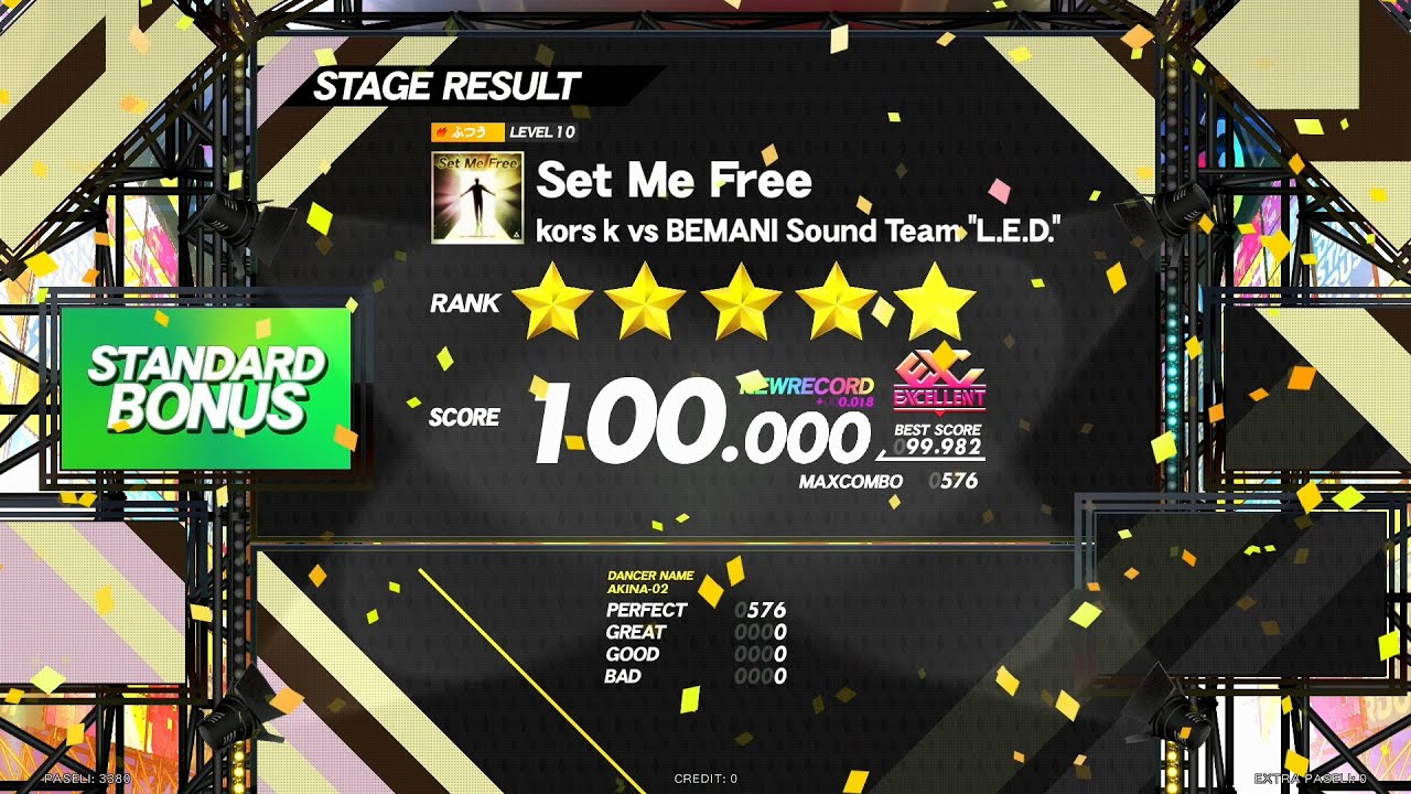 【DANCERUSH STARDOM】Set Me Free / ふつう譜面 EXCELLENT 外部出力