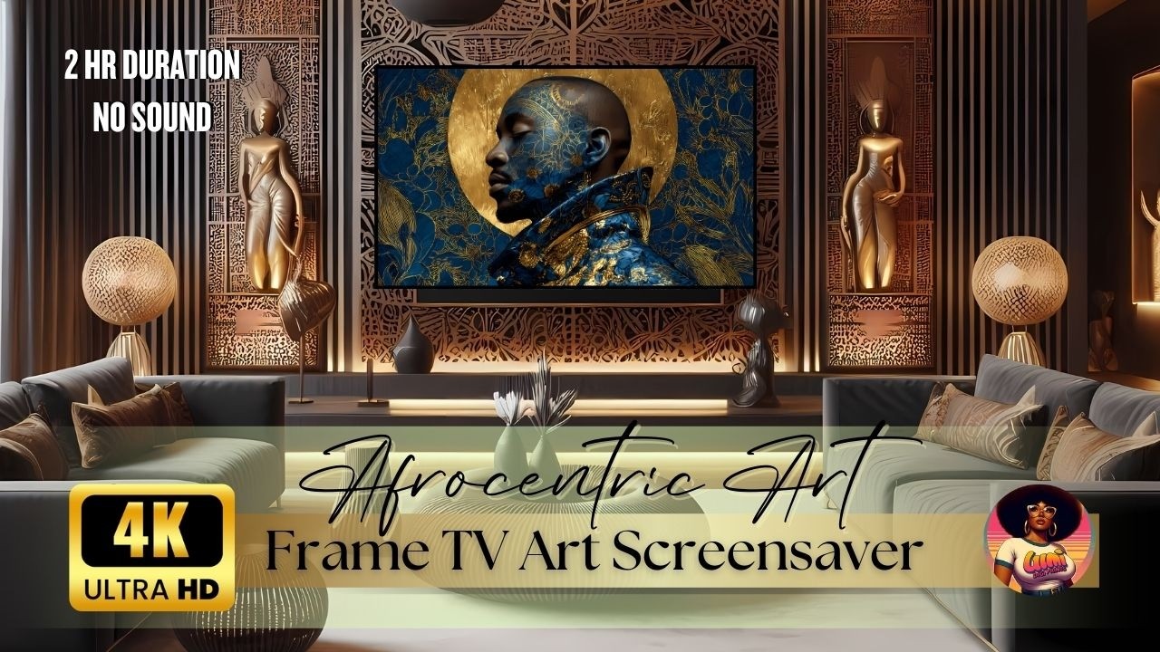 Gilded BLACK King Afrocentric WALL ART | 4k Frame TV Art | 2HR | #tvart #frametvart #framedart #4k