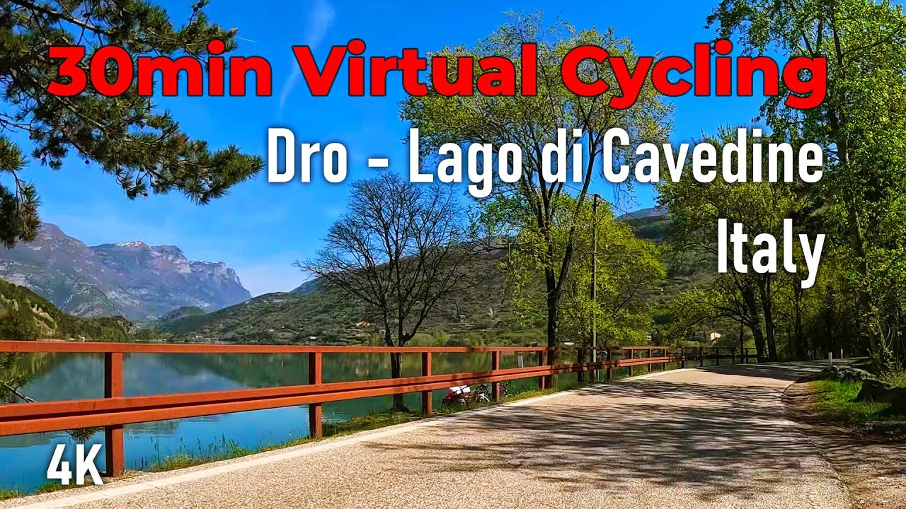 Explore Italy’s Scenic Bike Path: Virtual Cycling from Dro to Lago di Cavedine in 4K!