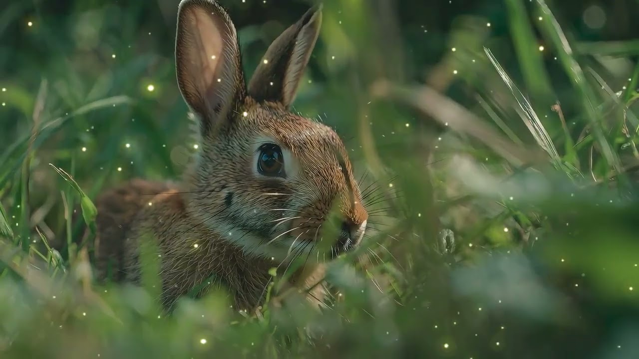 Calm Wild Rabbit in Meadow Grass ASMR✨🐇 Soothing Natural Sounds for Stress Relief