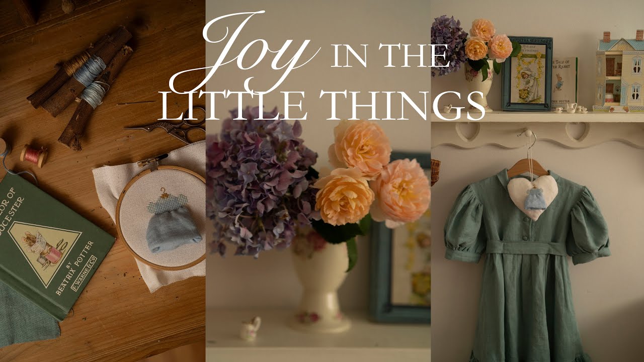 Joy in the little things: Embroidery project 🧵 Garden update 🌱 Slow Living Vlog