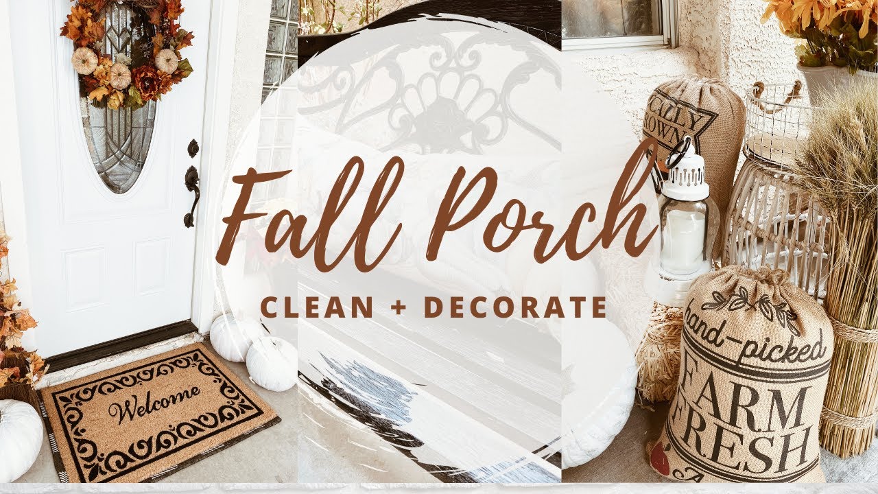 FALL FRONT PORCH DECOR 2020 | PORCH DECORATING IDEAS | CLEAN+DECORATE | FALL FARMHOUSE | Monica Rose