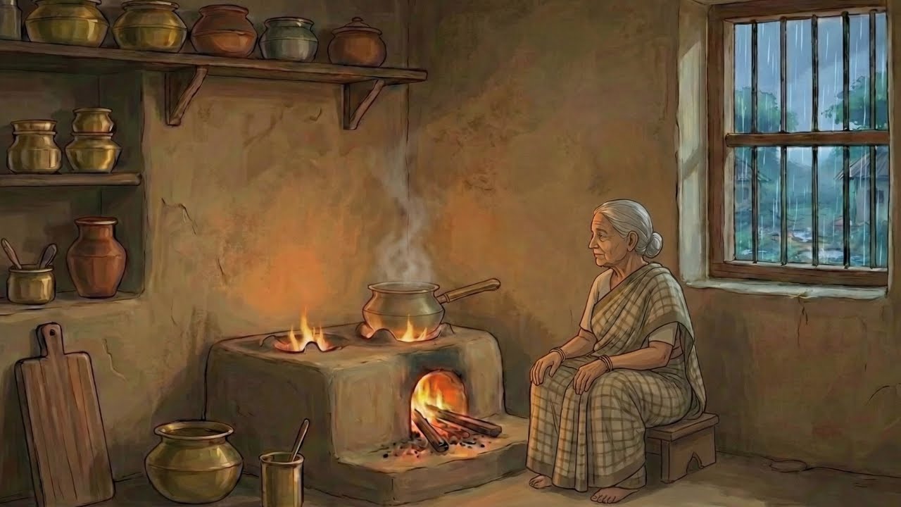 A Quiet Rainy Day in an Indian Village | Ghibli-Inspired ASMR
