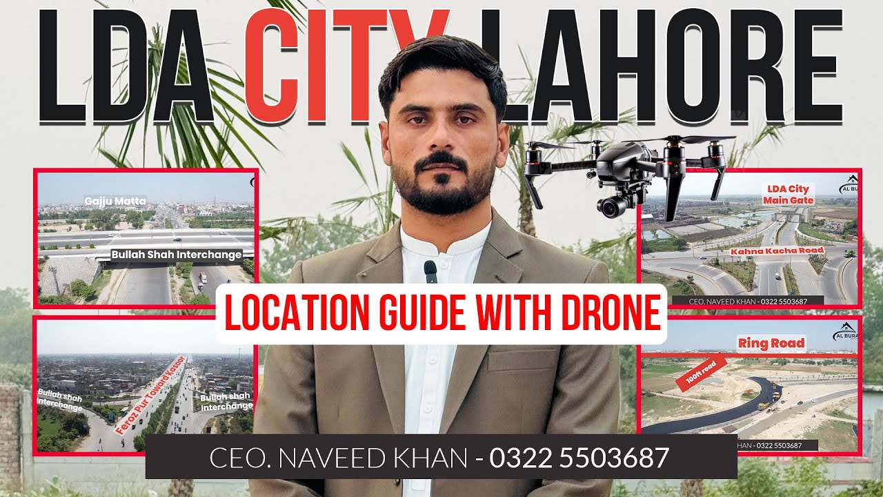 LDA City Lahore Location Guide with Drone | Complete Access Map & Main Gate Tour 2025