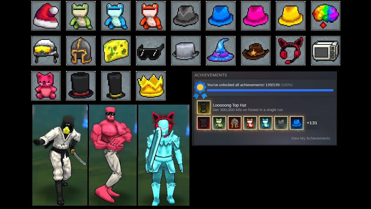All hats in Megabonk, get them by editing the save file (Guide) + Showcase