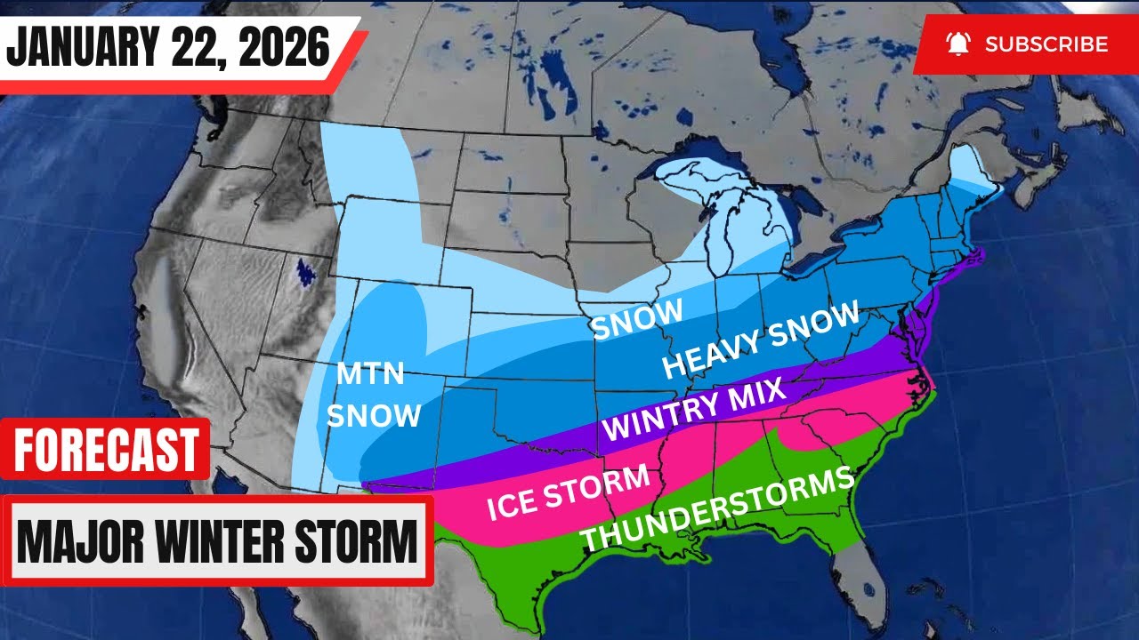 Major Winter Storm To Affect Millions Across the US - January 22, 2026 Weather Forecast