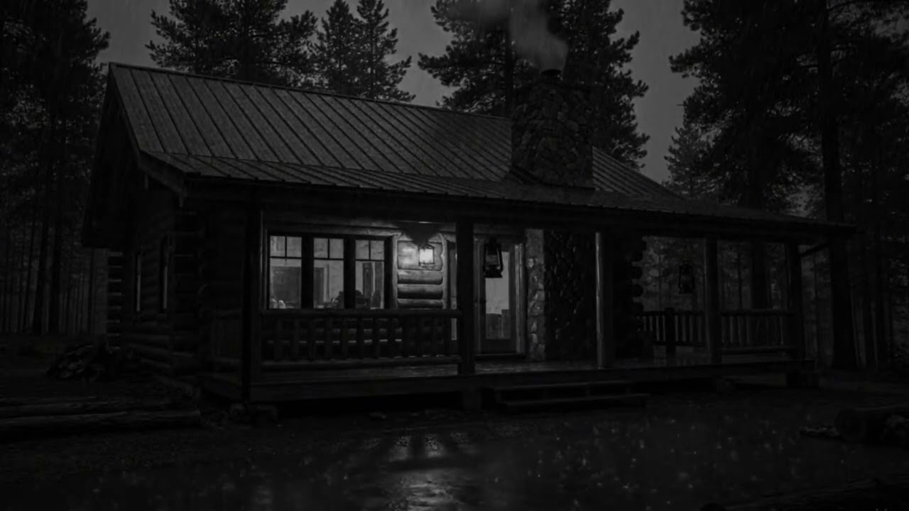 Heavy Thunder Rainstorm Surrounding Cabin for Deep Relaxing Sleep