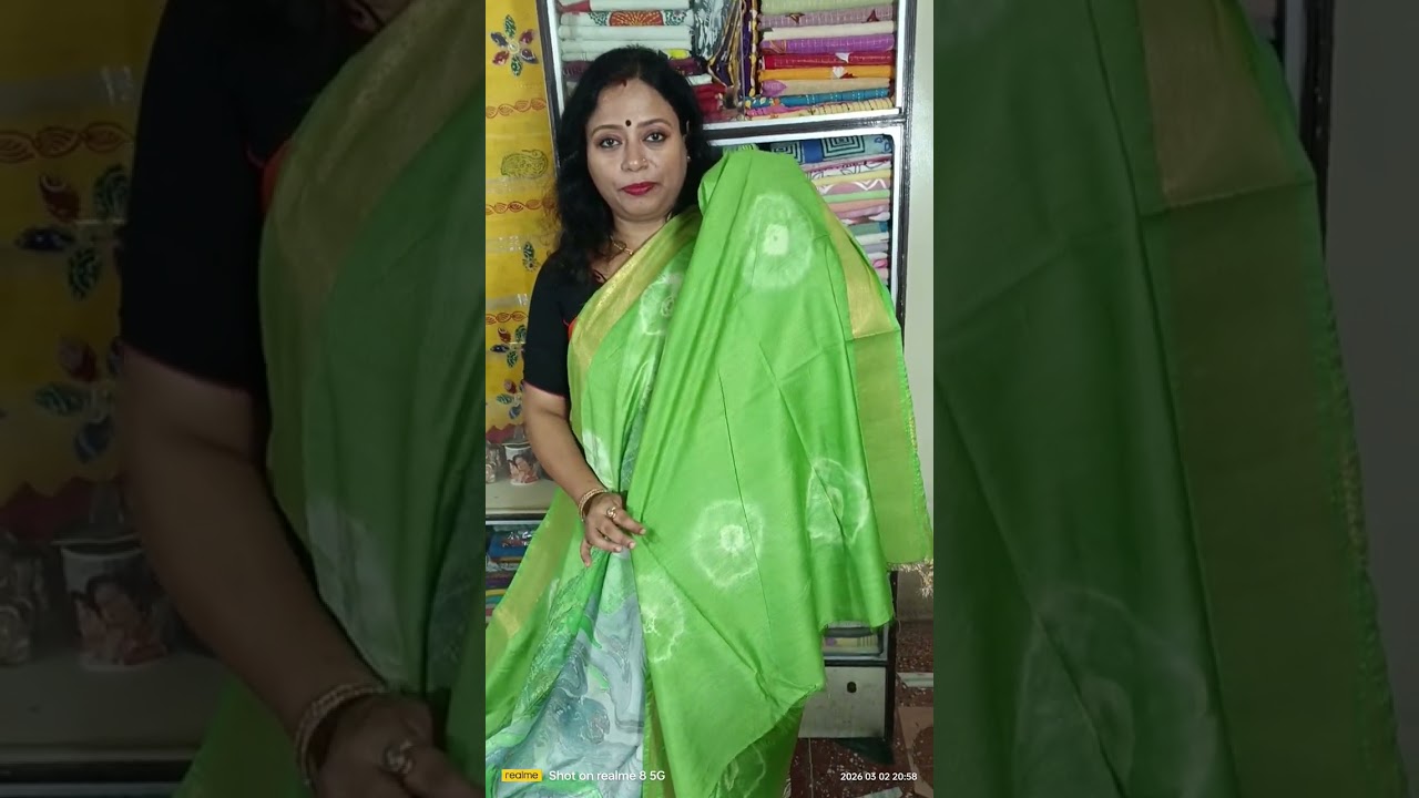 Bhagalpuri Silk Saree With Blouse Piece With Digital Print and Bandni work.