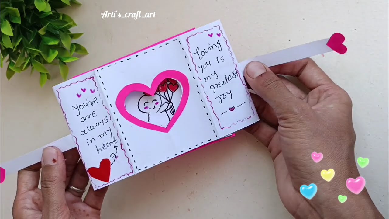 CUTE Open Heart Card for Valentines Day ! Diy Love 💕 Gift Card Ideas 