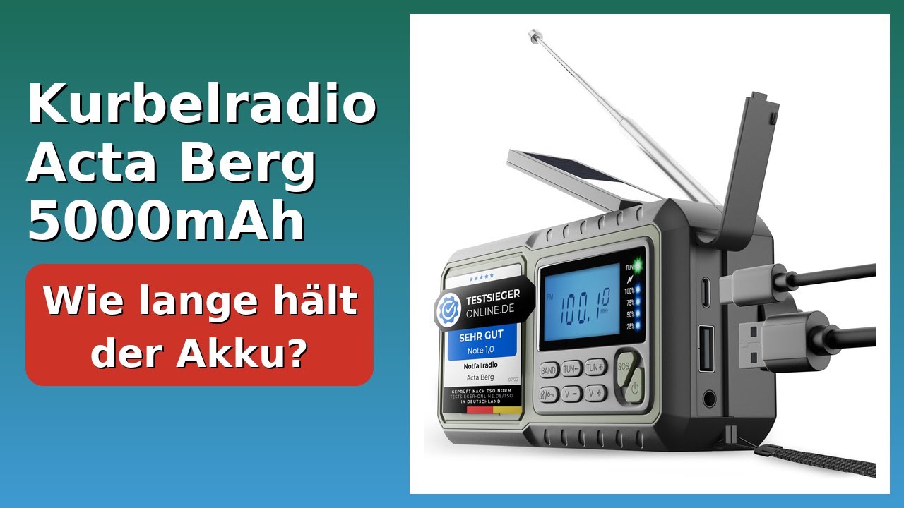 BEWERTUNG (2025): Kurbelradio Acta Berg 5000mAh. WESENTLICHE Einzelheiten