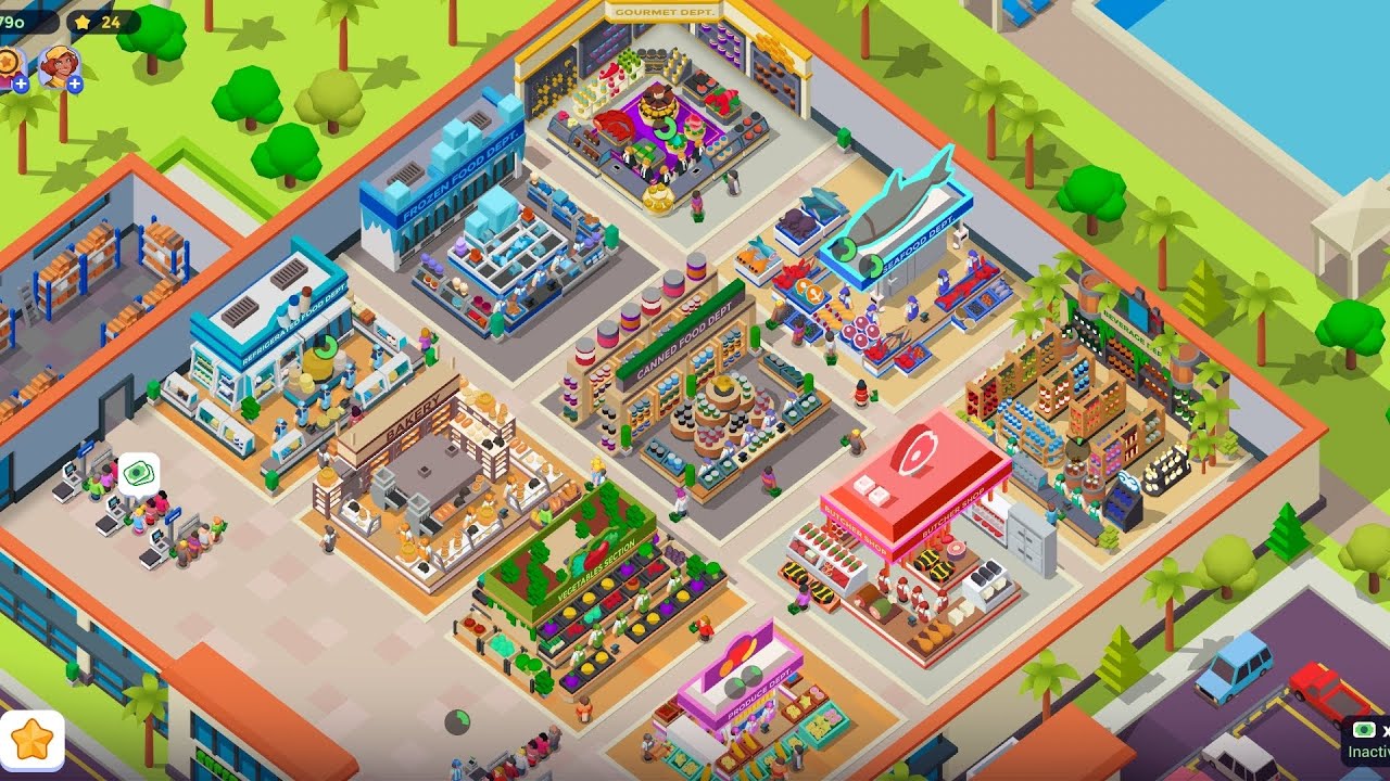 All Max Level - Idle Supermarket Tycoon Gameplay