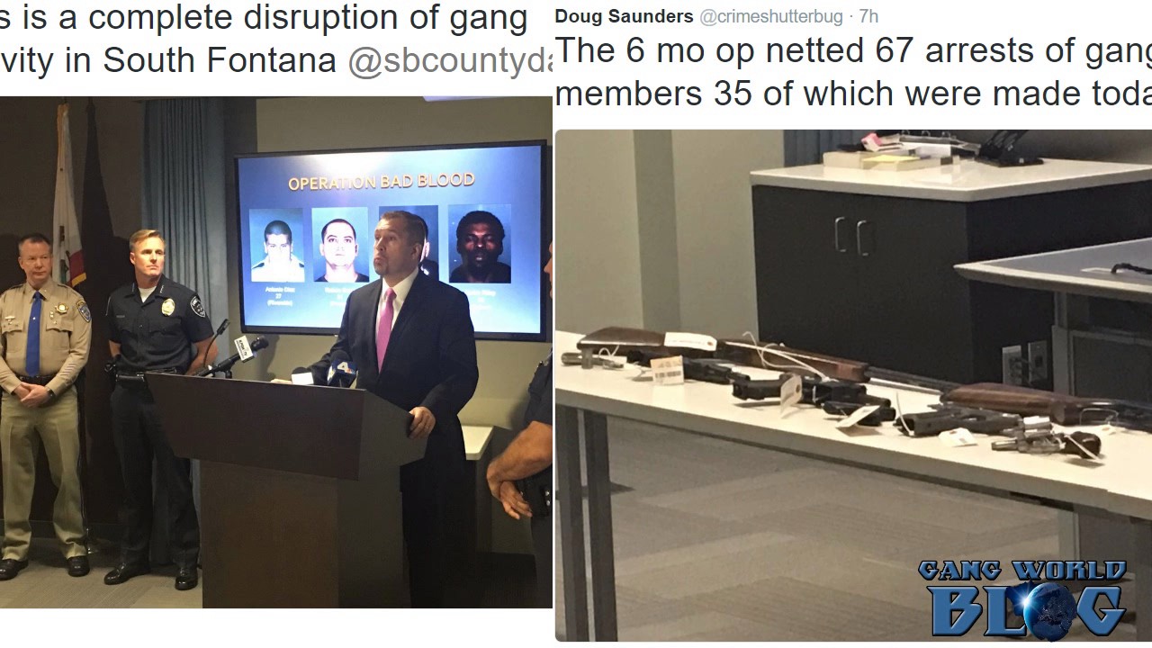 67 Arrested as ‘Operation Bad Blood’ Targets South Fontana, Mexican Mafia Gangs