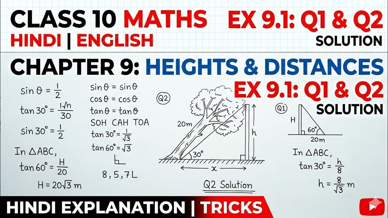 NCERT Ex 9.1 Q1 & Q2 Class 10 Maths