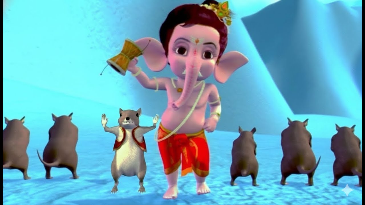 Shankarji Ka Damroo Baaje 🥁 Bal Ganesh 3D Cartoon Song | Hindi Rhymes for Kids
