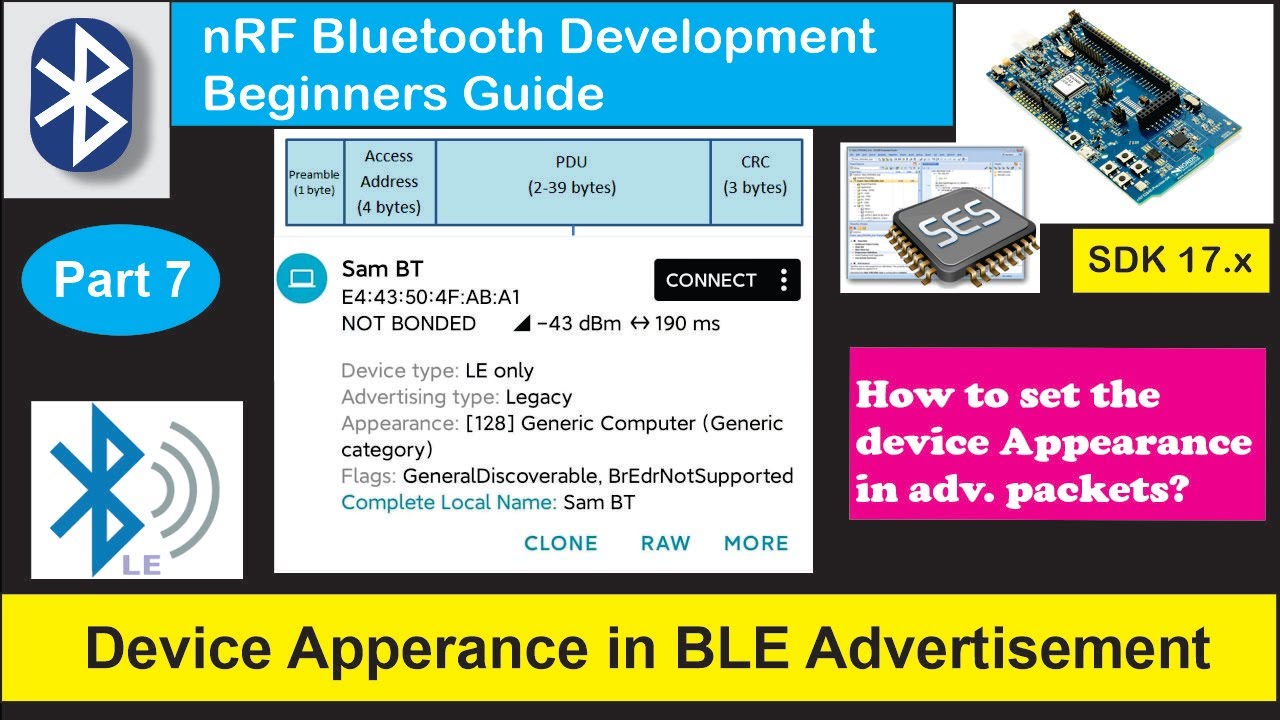 nRF5 SDK - Tutorial for Beginners Pt 45 G - Setting BLE Device Appearance