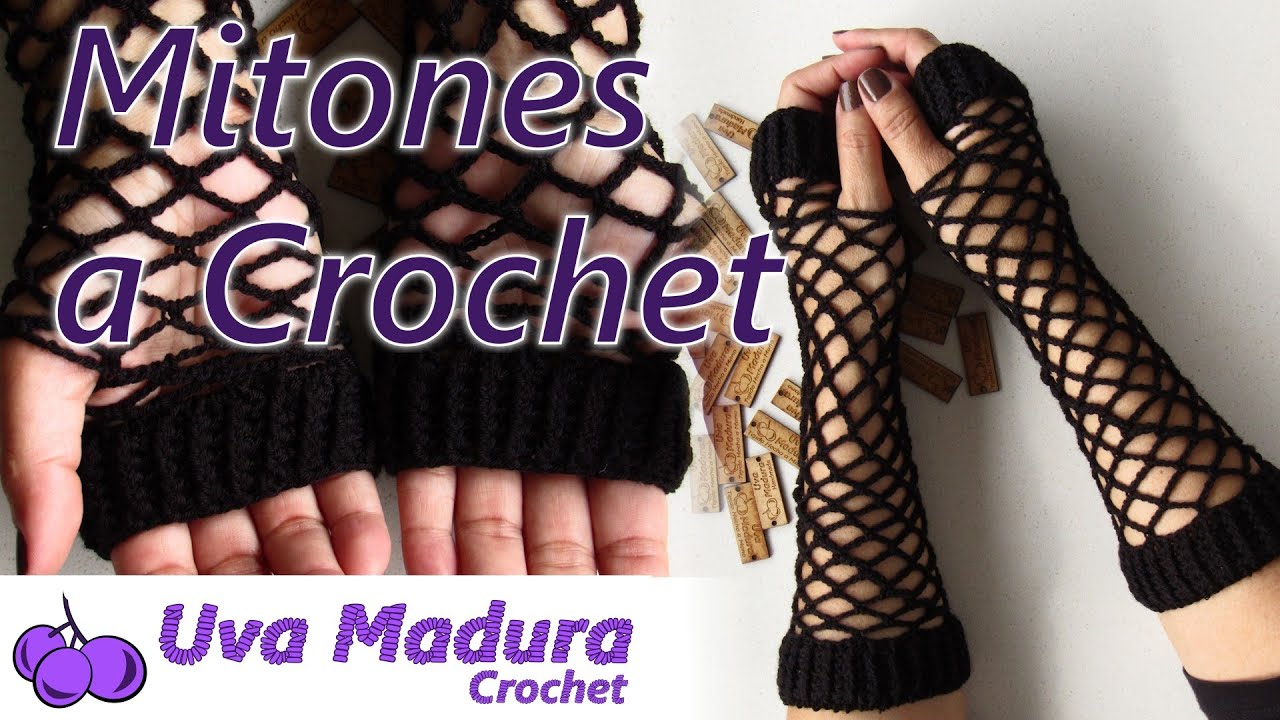 🧤MITONES o 🥊GUANTES sin DEDOS Tejidos a CROCHET Ganchillo en punto RED TUTORIAL completo paso a paso