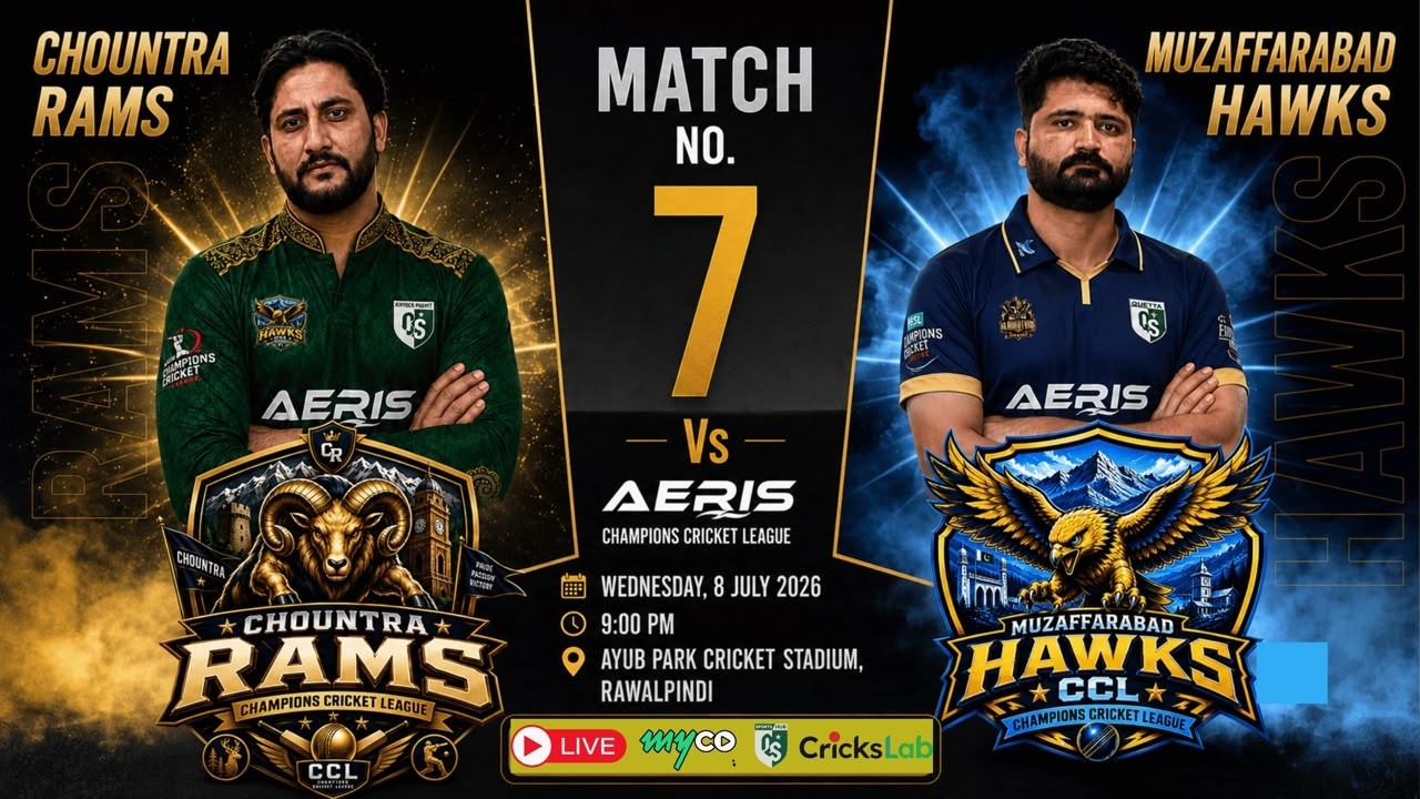 Chountra Rams vs Muzaffarabad Hawks | Match 7 | Aeris Champions Cricket League | on myco
