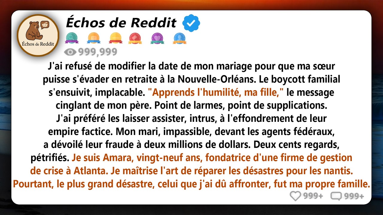 Mes parents ont boycotté mon mariage. 