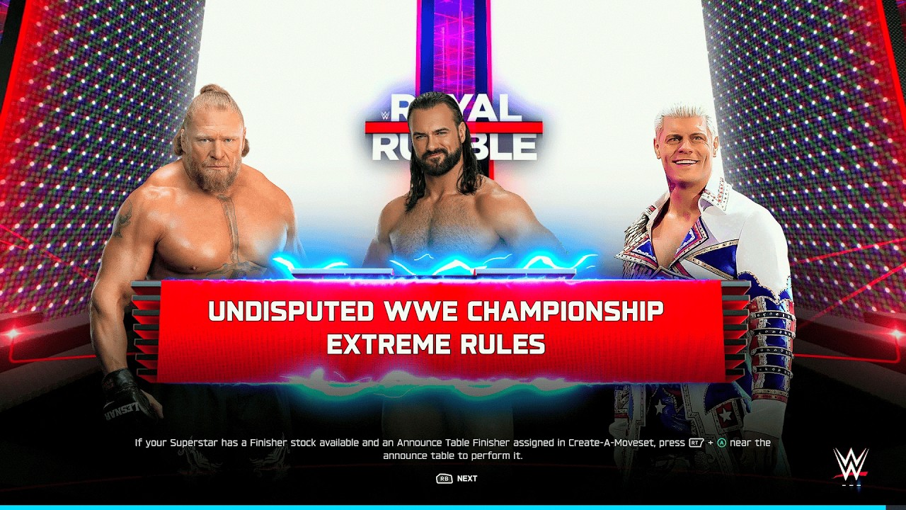 WWE 2K25 FULL MATCH - Roman vs. Drew vs. Brock - Royal Rumble Triple Threat