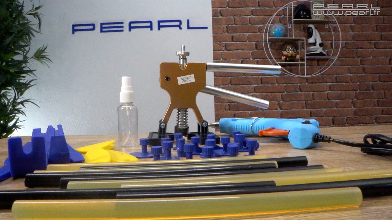 Kit de débosselage automobile 38 pièces KRS-11 avec pistolet à colle AGT [PEARLTV.FR]