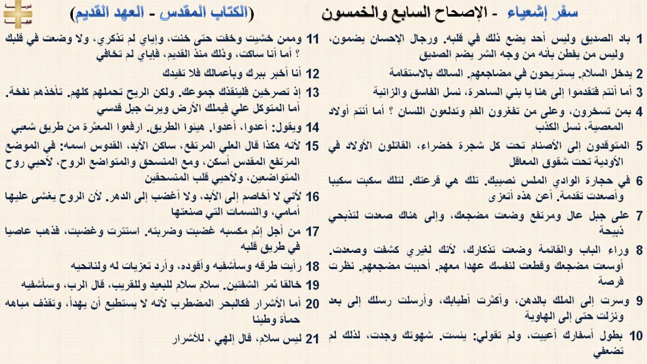 سفر إشعياء 57 - الإصحاح السابع والخمسون - د/مجدى نجيب - ابونا ابرام