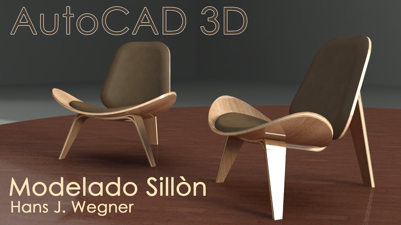 AutoCAD 3D-Modelado Sillòn Hans J. Wegner