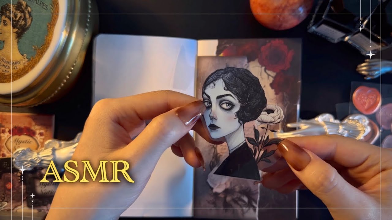 ASMR No Mid-roll Ads | Aesthetic Journaling Scrapbooking | Stress Relieving Sounds | コラージュ | 빈티지다꾸