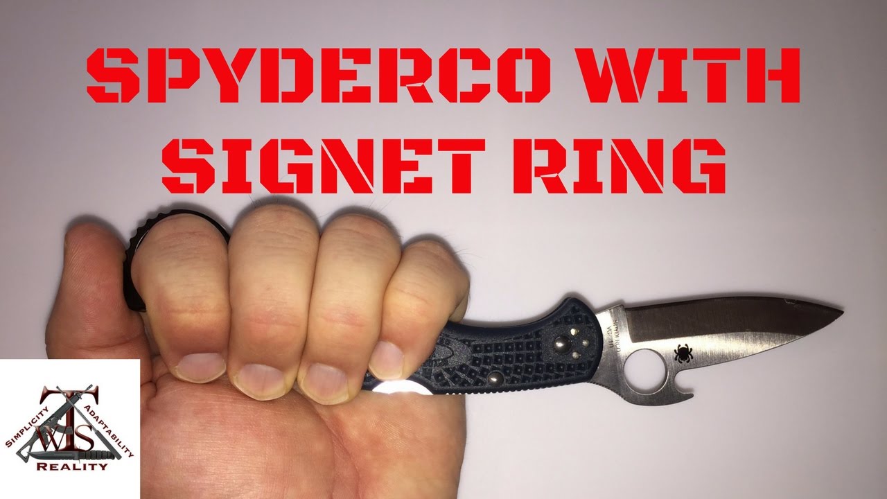 Spyderco Delica with Signet Ring, Karambit Ring