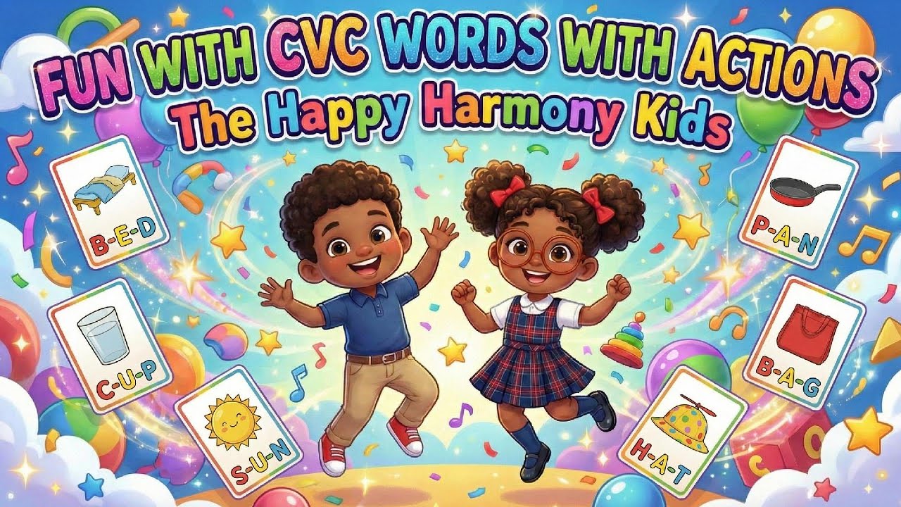 Fun with CVC Words with Actions 🎶 Sing & Spell for Toddlers | Phonics & Movement #kidssongs #toddler