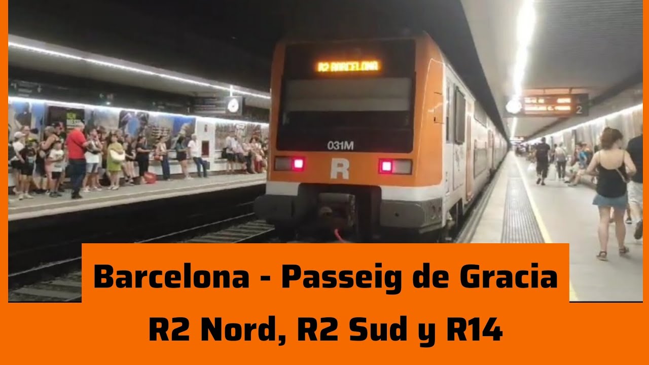 Rodalies de Catalunya: Barcelona - Passeig de Gracia R2 Nord, R2 Sud y R14 (Renfe 448 - 450)